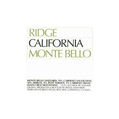 Ridge, California Cabernet Sauvignon Monte Bello, Santa Cruz Mountains